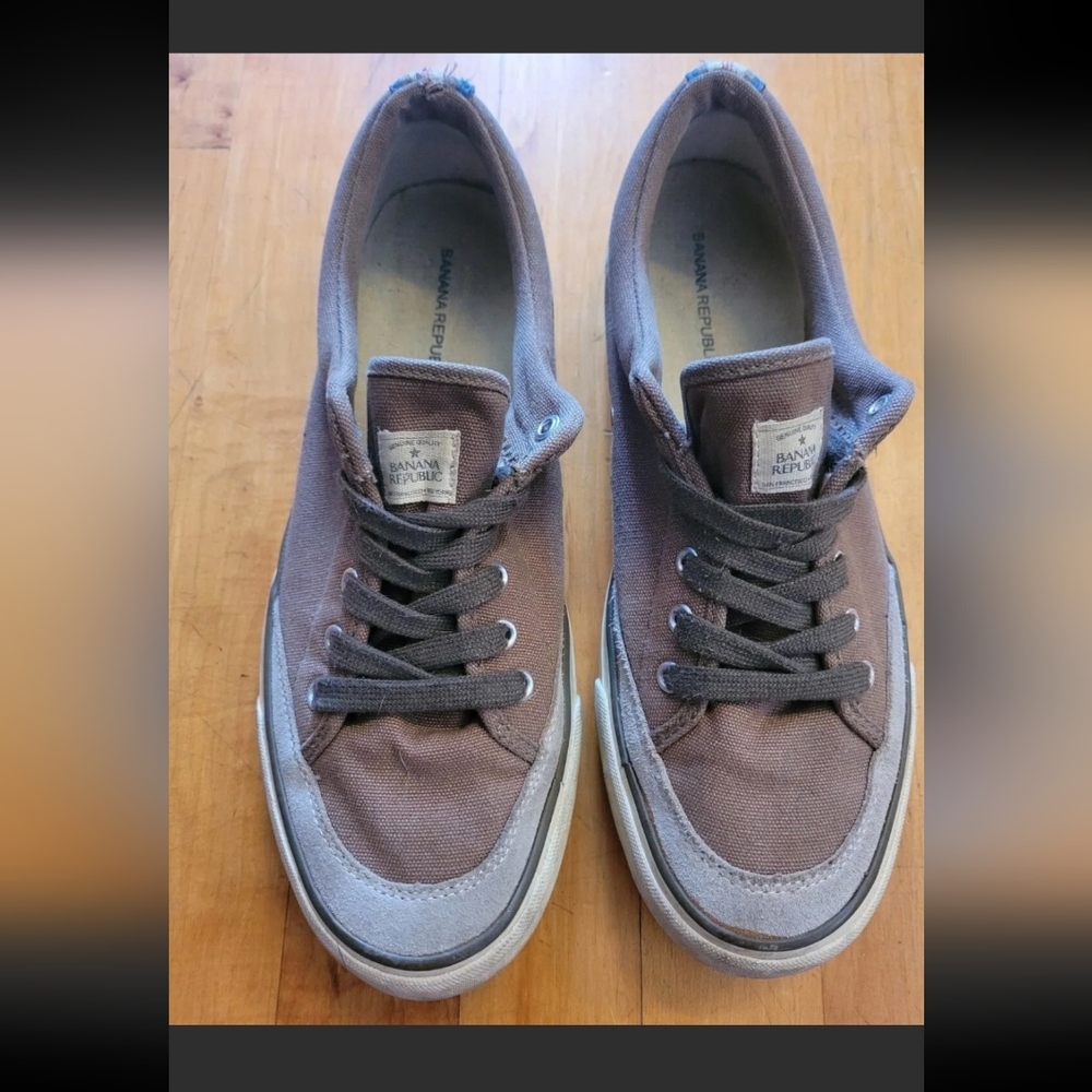 Banana Republic Men's size 8 Brown Canvas Boat Shoes